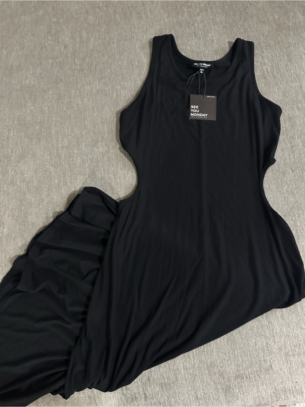 See You Monday Black Sleeveless Tank Dress
